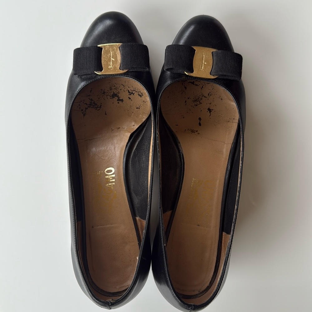 Ferragamo black shoes 8.5
